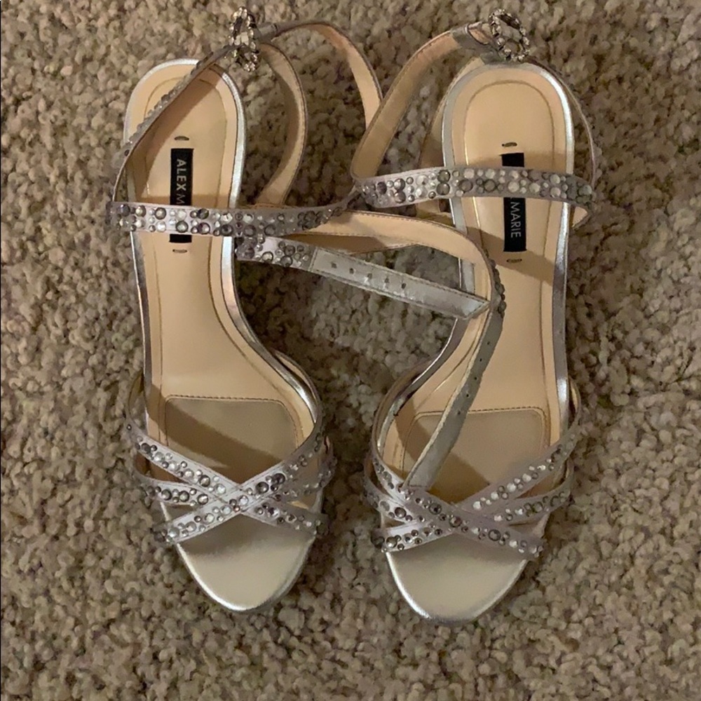 Sparkly silver heels